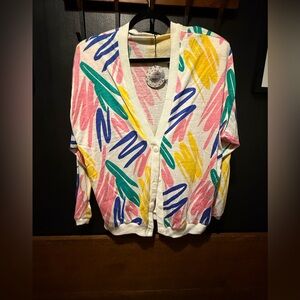 Vintage 80’s Colorful Abstract Cardigan